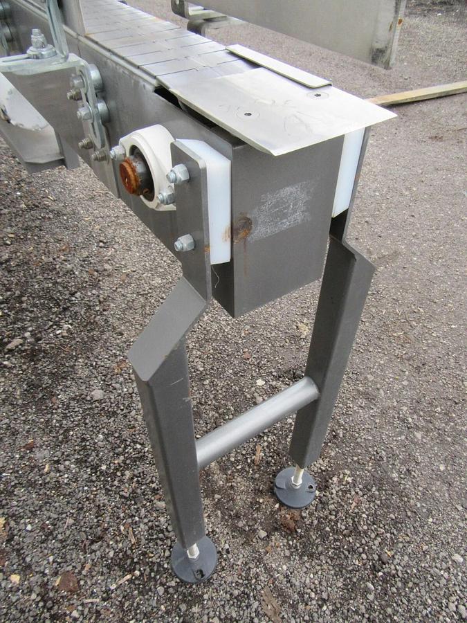 Used 4 1/2"  X 80" LONG SENTRY PLASTIC BELT BOTTLE CONVEYOR 1 HP 230/460 V 3 PH