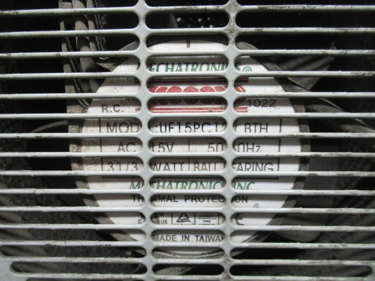 Used MECHATRONICS AXIAL FAN AND ENCLOSURE 120 VOLT 50/60 HZ 30 WATT UF15PC12