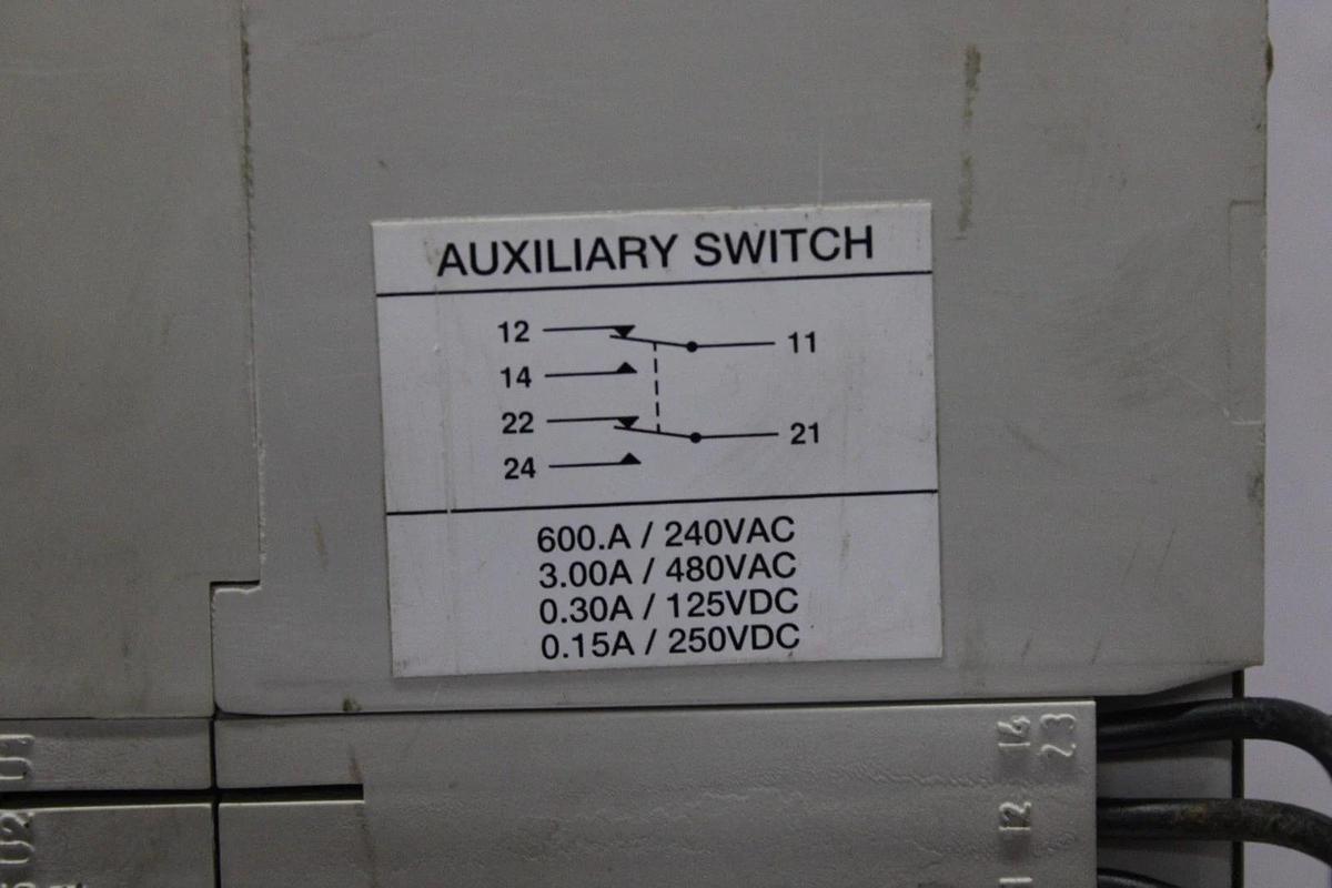 Used ABB BREAKER SACE S4 S4N 250 AMP 600 VOLT 3-POLE W/ AUX SWITCH & SHUNT TRIP
