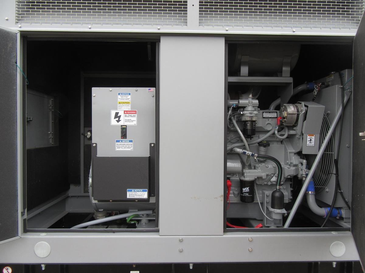 Used 50 KW DIESEL GENERATOR MTU 120/240 V JOHN DEERE SOUND ENCLOSED 329 HRS VIDEO