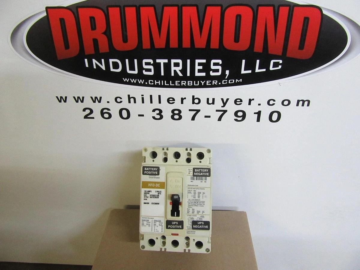 Used CUTLER HAMMER DC CIRCUIT BREAKER HFDDC3150L 150 AMP 3-POLE 600 VDC **WARRANTY**