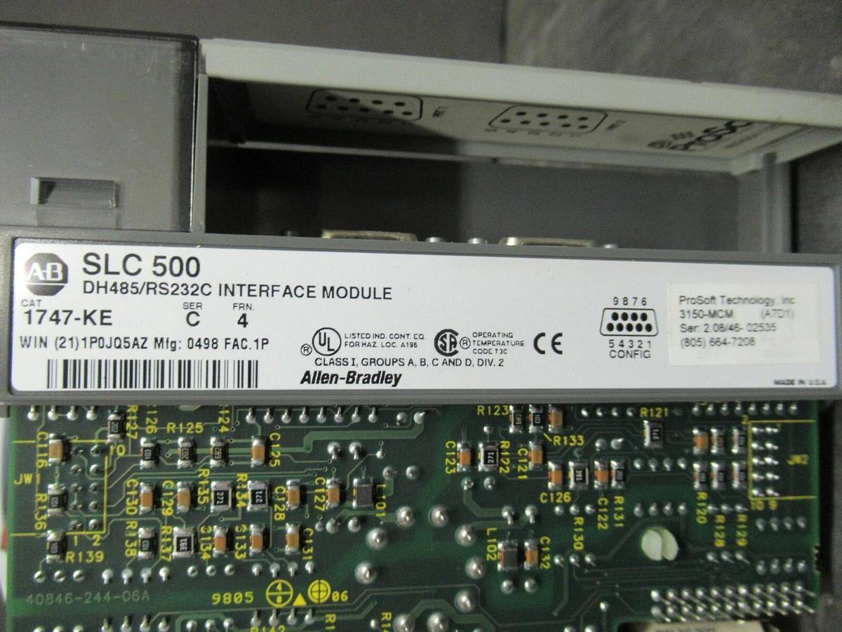 Used (RED) ALLEN BRADLEY SLC 500 DH485/RS232C INTERFACE MODULE 1747-KE SER. C FRN. 4