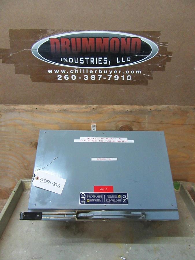 Used SQUARE D QMB BRANCH SAFETY SWITCH QMB-365W 400 AMP 3-POLE 600 VAC 350 HP