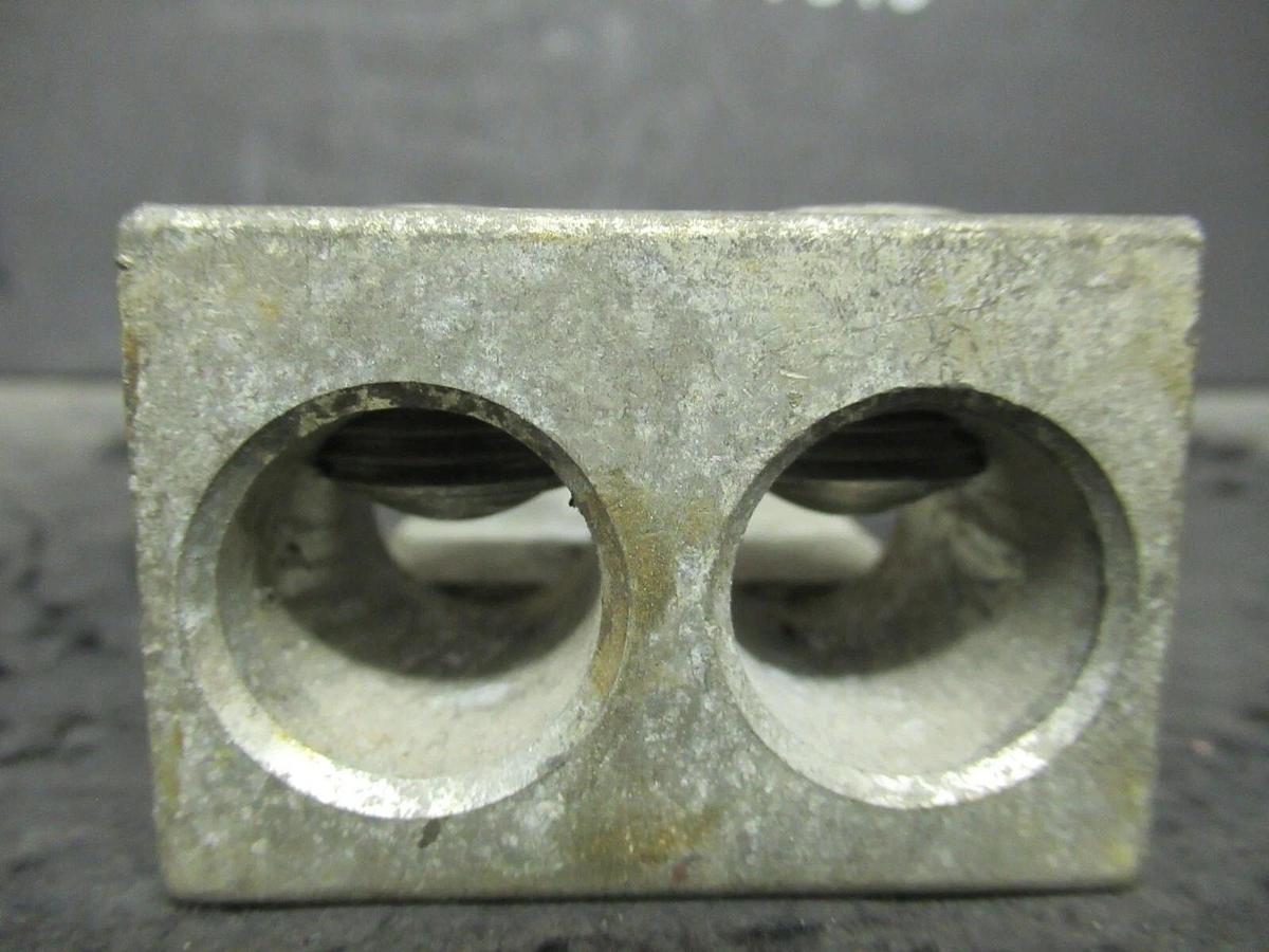 Used ILSCO AU-350-2N 2 DOUBLE BARREL MECHANICAL CONNECTOR LUG TAP 350MCM - #6 GAUGE