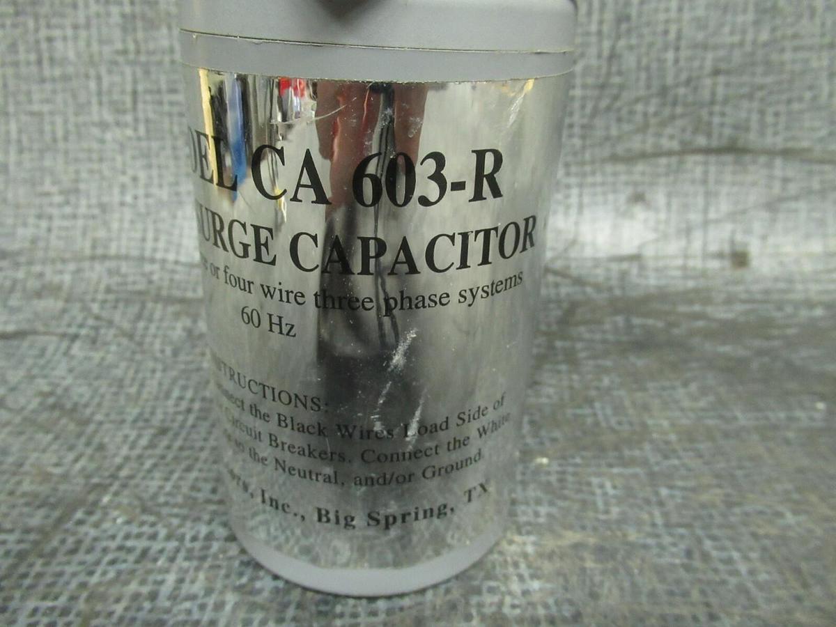 Used DELTA SURGE CAPACITOR CA 603-R 600 VOLTS 4 WIRE 3 PHASE 60 HZ **WARRANTY**