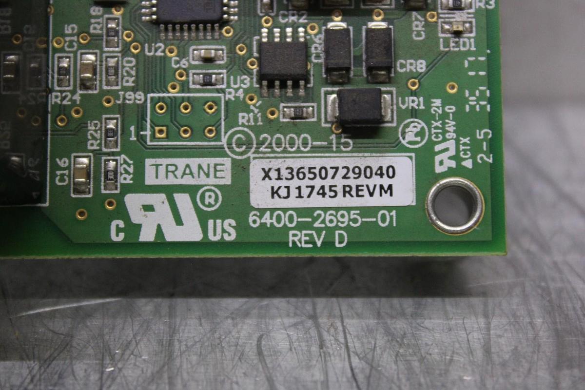 Used TRANE DUAL HIGH VOLTAGE BINARY INPUT 6400-2695-01 REV. D X13650729040 REV. M