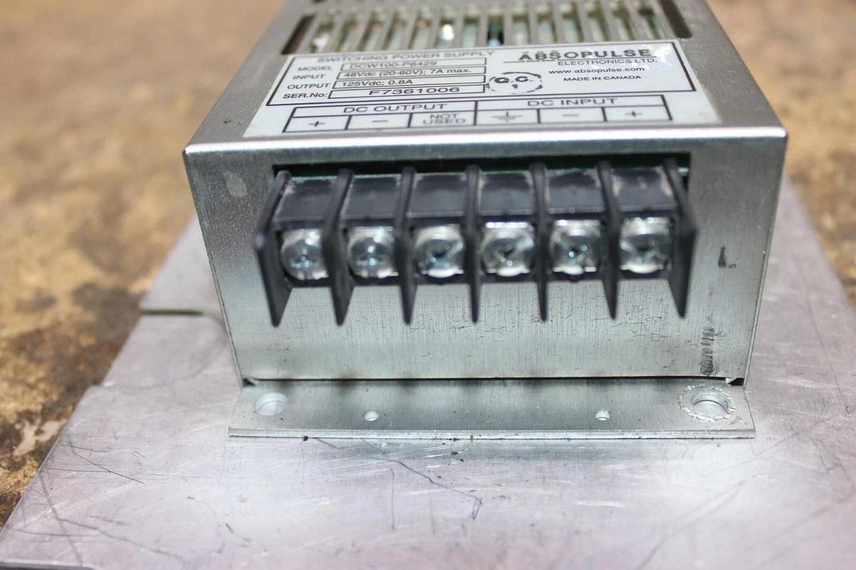 Used ABSOPULSE SWITCHING POWER SUPPLY DCW100-P6429 48 VDC 7 AMP **WARRANTY**