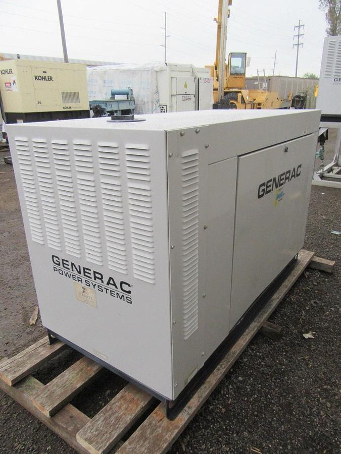 Used 30 KW GENERATOR GENERAC NATURAL GAS LP PROPANE 120/240V 1 PH SG030 66 HRS VIDEO