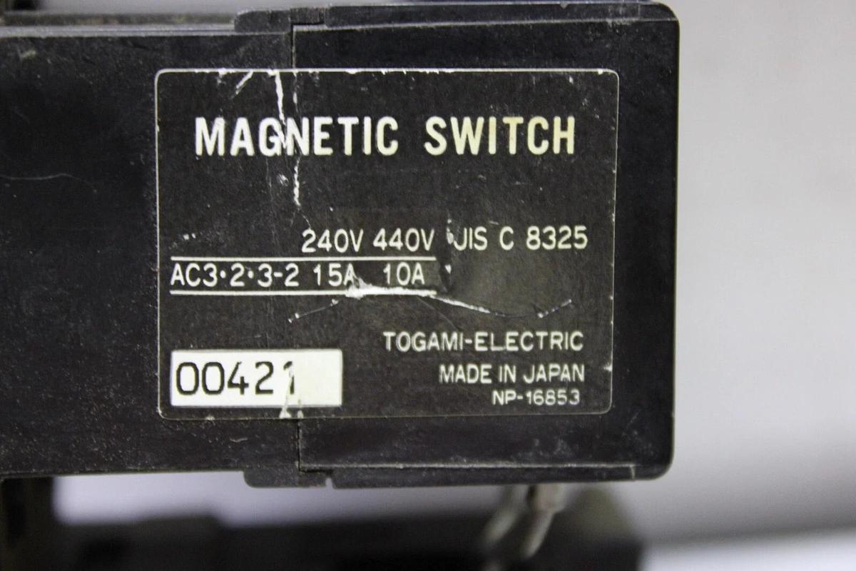 Used TOJAMI MAGNETIC SWITCH STARTER T-11J-S50 4.2 AMP W/ CLK-15JT40-P12 RELAY