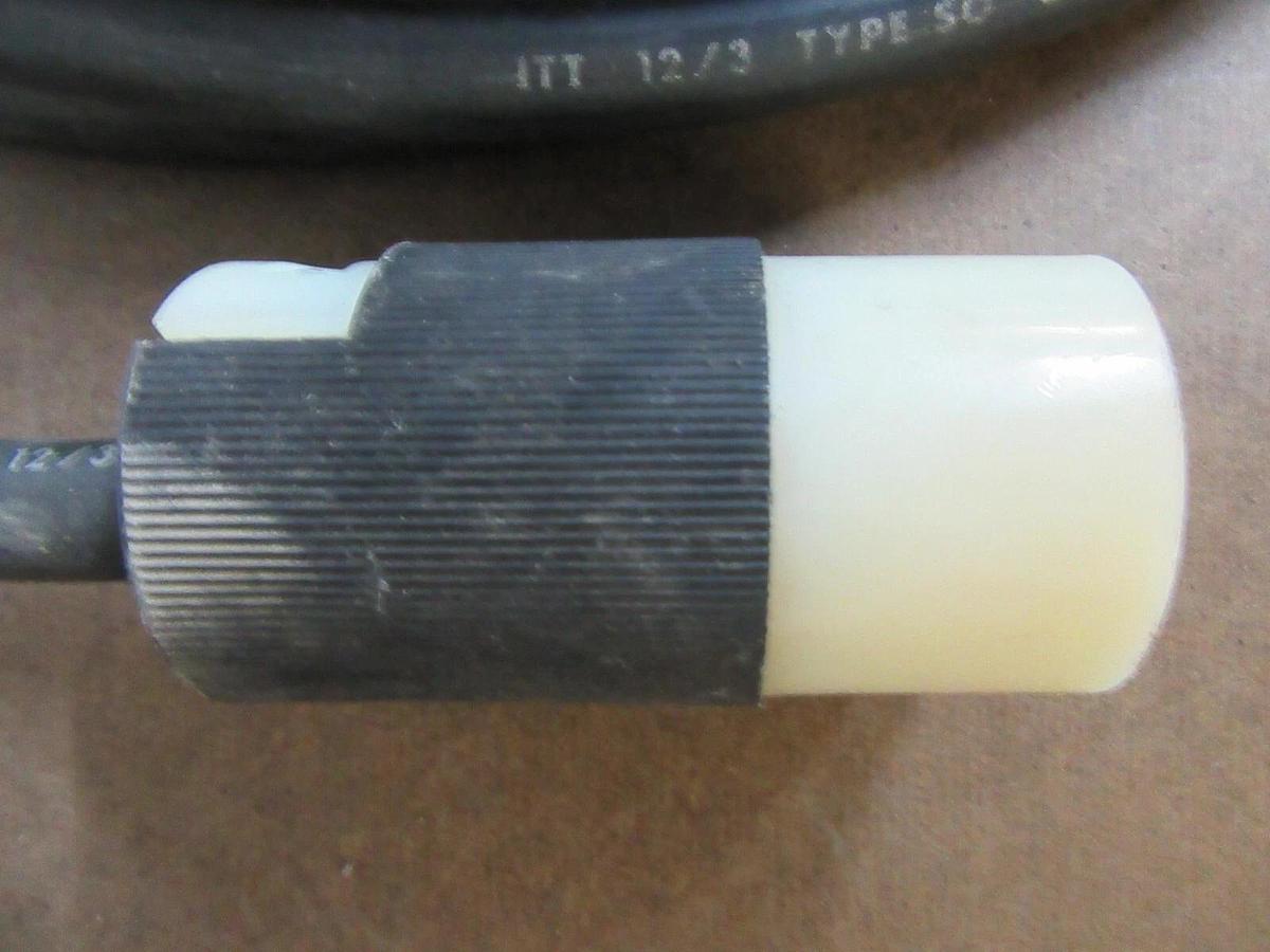 Used 25' SO 12/3 POWER CORD WIRE 20 A 120 V 1 PH HUBBELL / HART TWIST-LOCK PLUG SOW-A