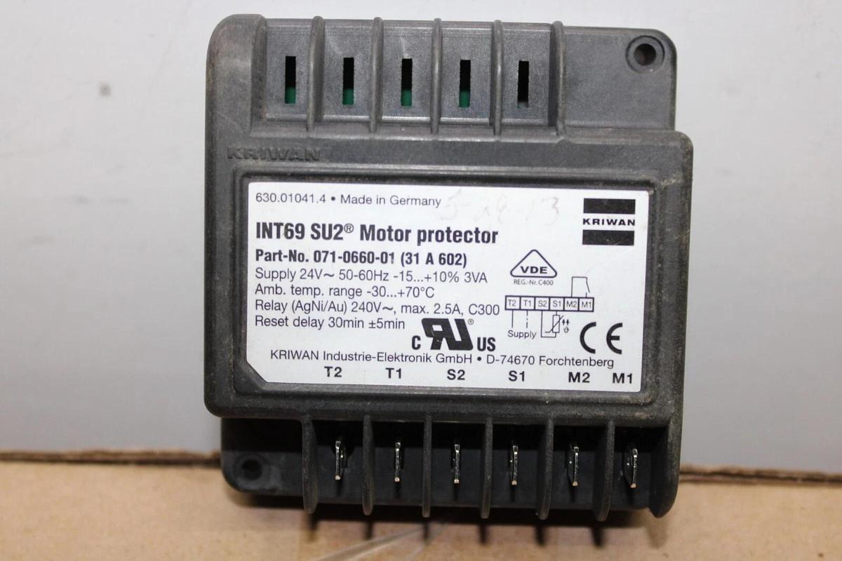 Used KRIWAN INT69 SU2 MOTOR PROTECTOR 071-0660-01 24 VAC 2.5 AMP **WARRANTY**