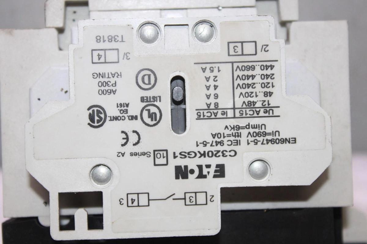 Used EATON CONTACTOR CN15DN3 NEMA SIZE 1 27 AMP 600 VAC 3-POLE 3-PHASE 10 HP