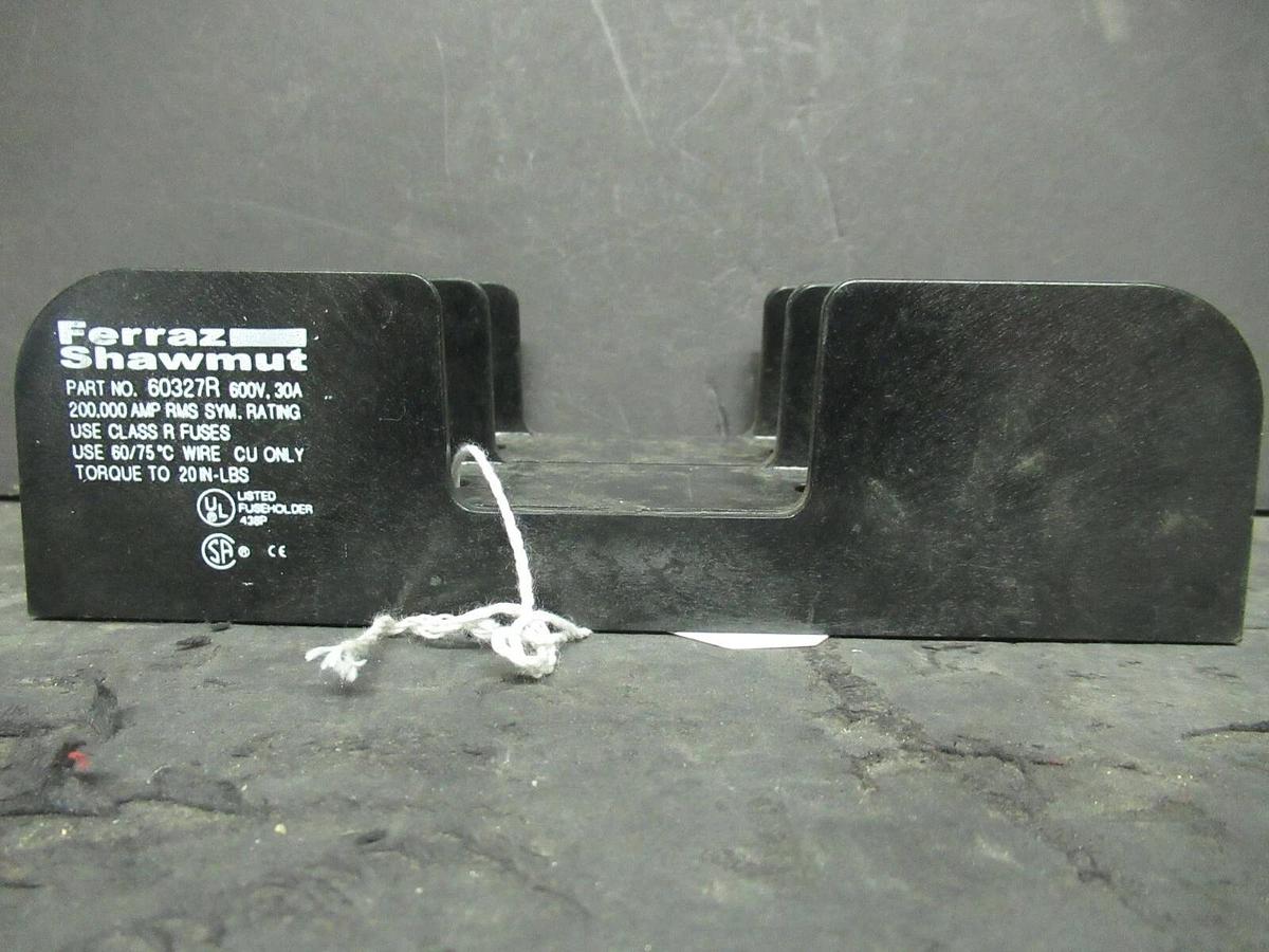 Used GOULD SHAWMUT FUSE HOLDER 60327R FOR 30 AMP 600 V CLASS H/K FUSES **WARRANTY**