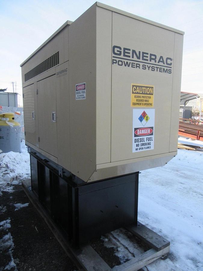 Used 30 KW DIESEL GENERATOR GENERAC 120/240 VOLT ONLY 407 HRS SOUND ENCLOSED VIDEO
