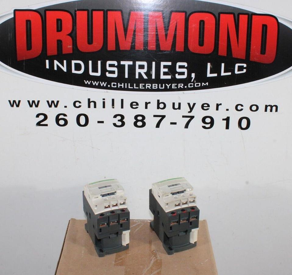 Used SCHNEIDER CONTACTOR LC1D18 32 AMP 600 VAC 3-POLE COIL: 110V **LOT OF 2**