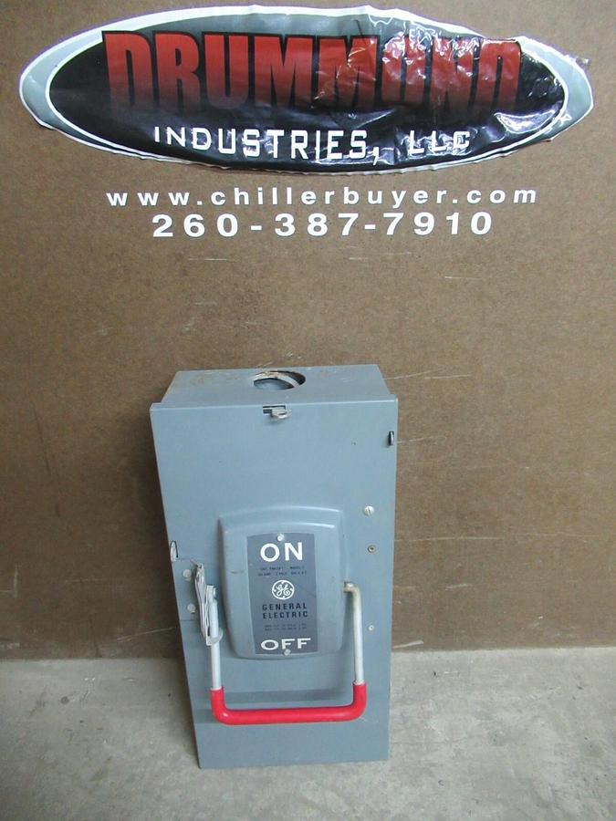 Used GE ENCLOSED SAFETY SWITCH THN3363 MODEL: 2 100 AMP 3-POLE 600 VAC 50 HP
