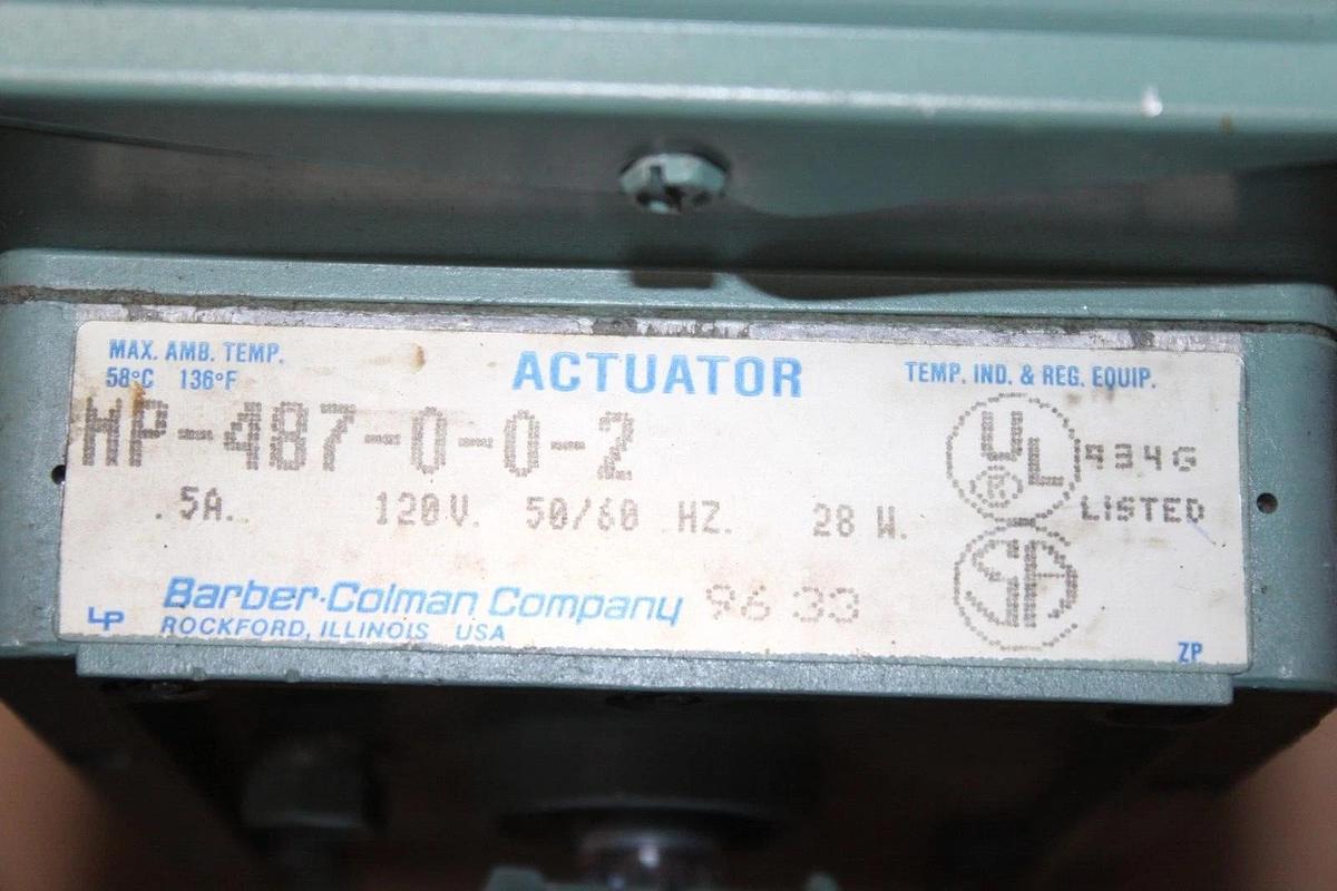 Used BARBER-COLMON ACTUATOR MP-487-0-0-2 120 VOLT 0.5 AMP 28 WATT 50/60 HZ