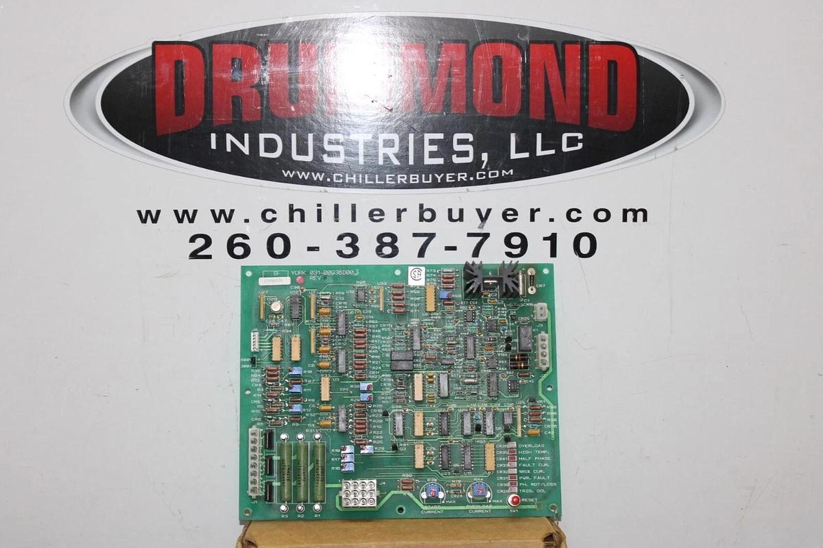 Used YORK CHILLER CONTROL CIRCUIT BOARD 031-00936D003 REV. F **WARRANTY**