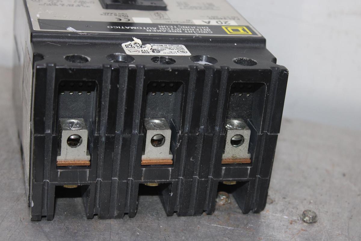 Used SQUARE D I-LINE CIRCUIT BREAKER FH26020BC SERIES 2 20 AMP 600 VAC 2-POLE