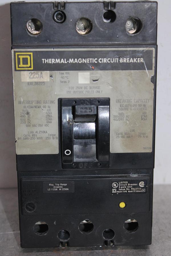 Used SQUARE D CIRCUIT BREAKER FAL34100 100 AMP 480 VAC 3-POLE **WARRANTY**