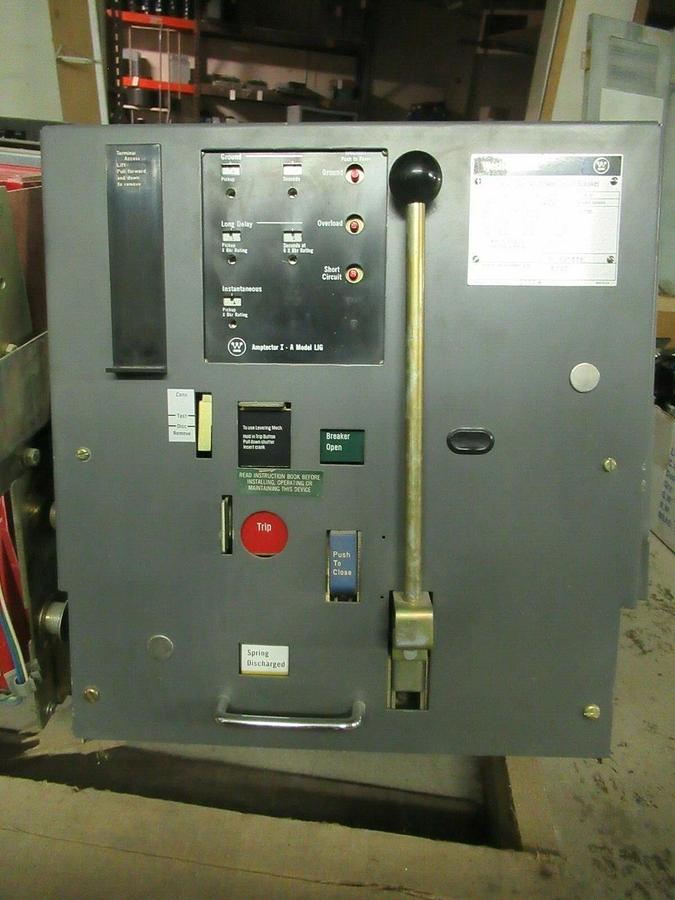 Used WESTINGHOUSE LOW VOLTAGE CIRCUIT BREAKER DS-416 1200A 635V W/ AMPTECTOR I