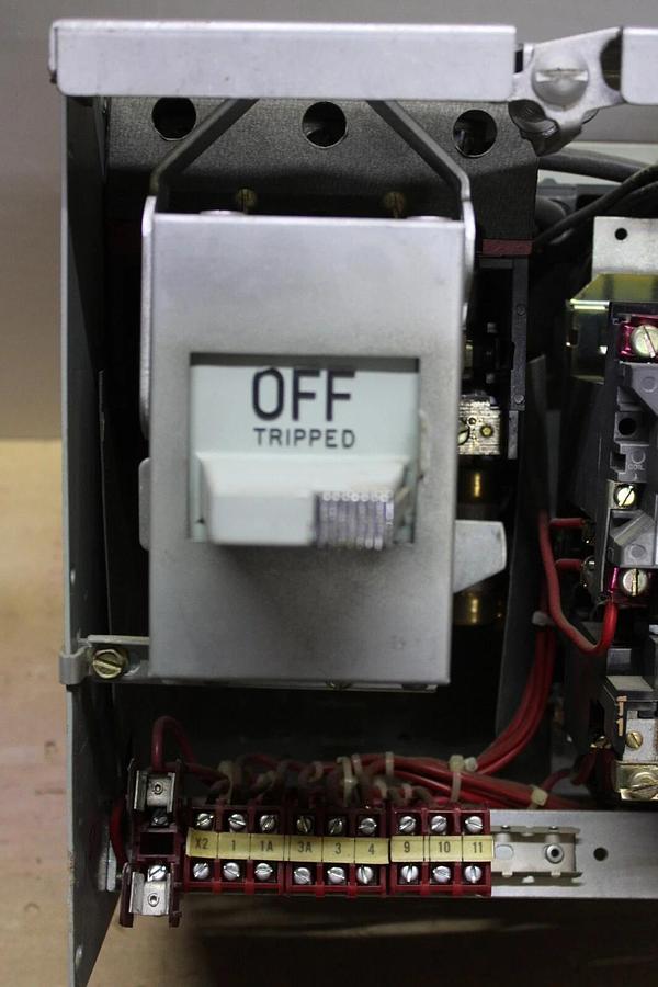 Used WESTINGHOUSE TYPE W MOTOR CONTROL BUCKET 12" SIZE 1 STARTER 27 AMP W/ DOOR