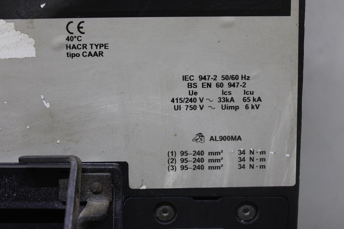 Used SQUARE D POWERPACT I-LINE CIRCUIT BREAKER MGA36500 500 AMP 600 VAC 3-POLE