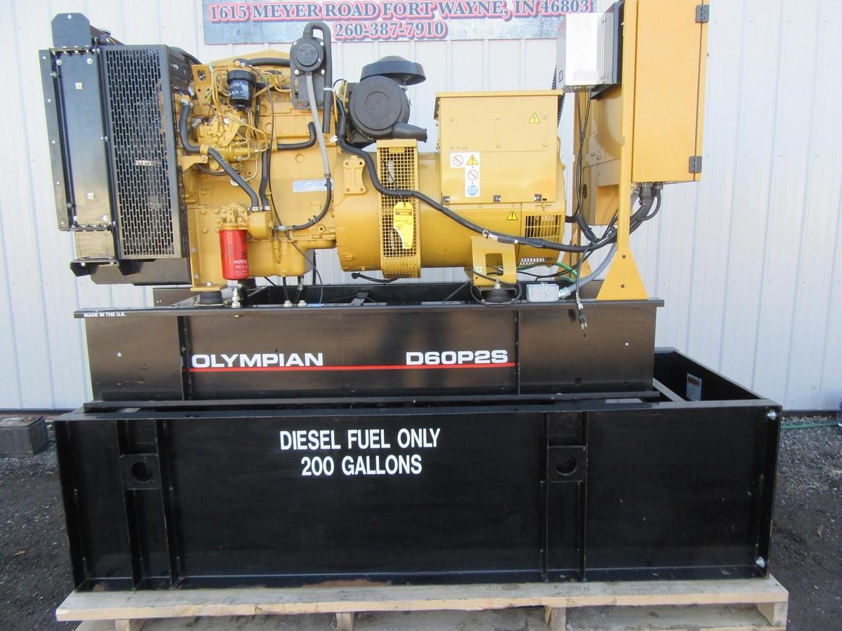 Used 60 KW DIESEL GENERATOR OLYMPIAN 120/240V CAT PERKINS 564 HRS VIDEO WE SHIP!