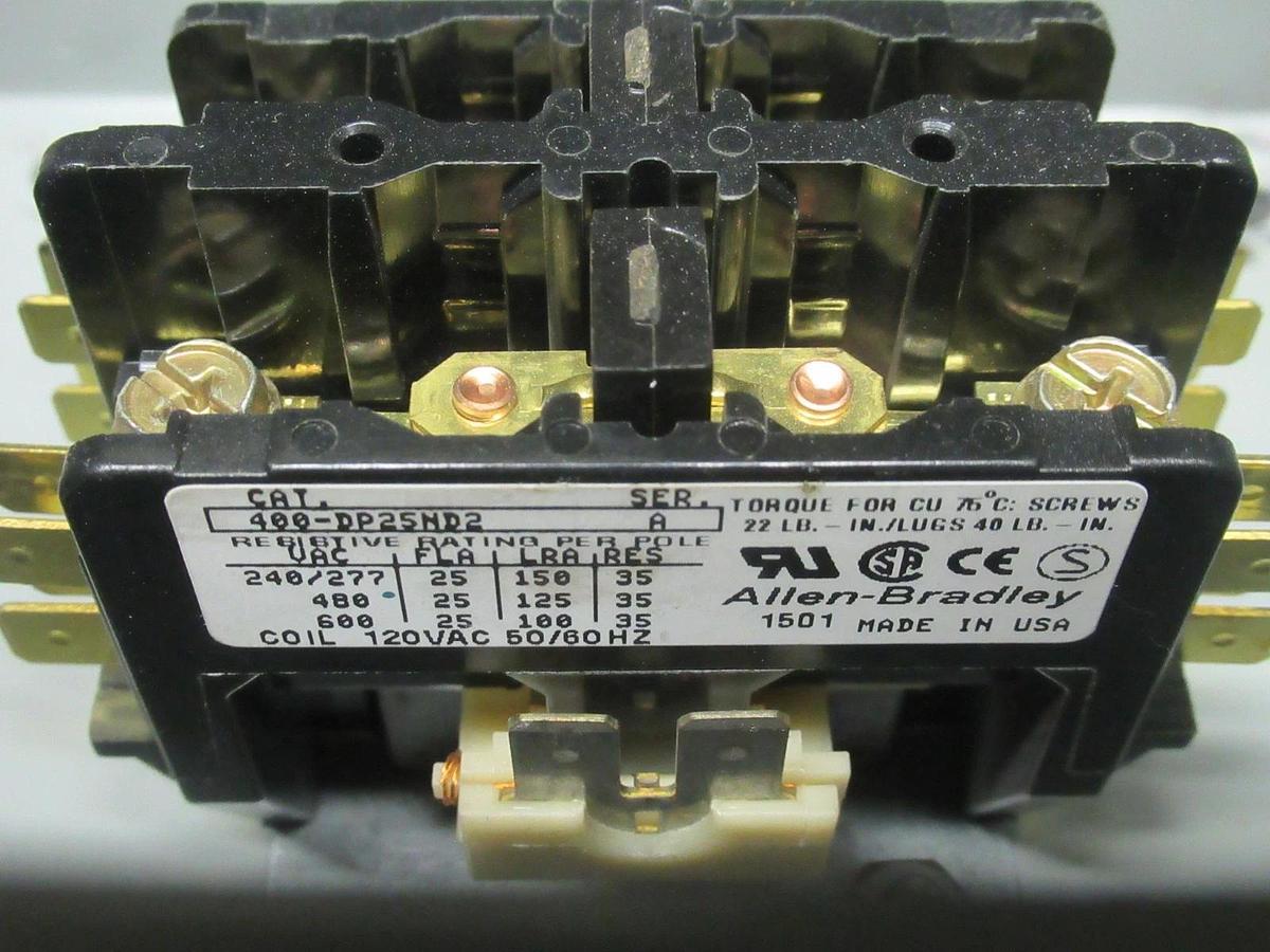 Used HOFFMAN TYPE 1 ENCLOSURE A-HE8X6X4 ALLEN BRADLEY CONTACTOR 400-DP25ND2