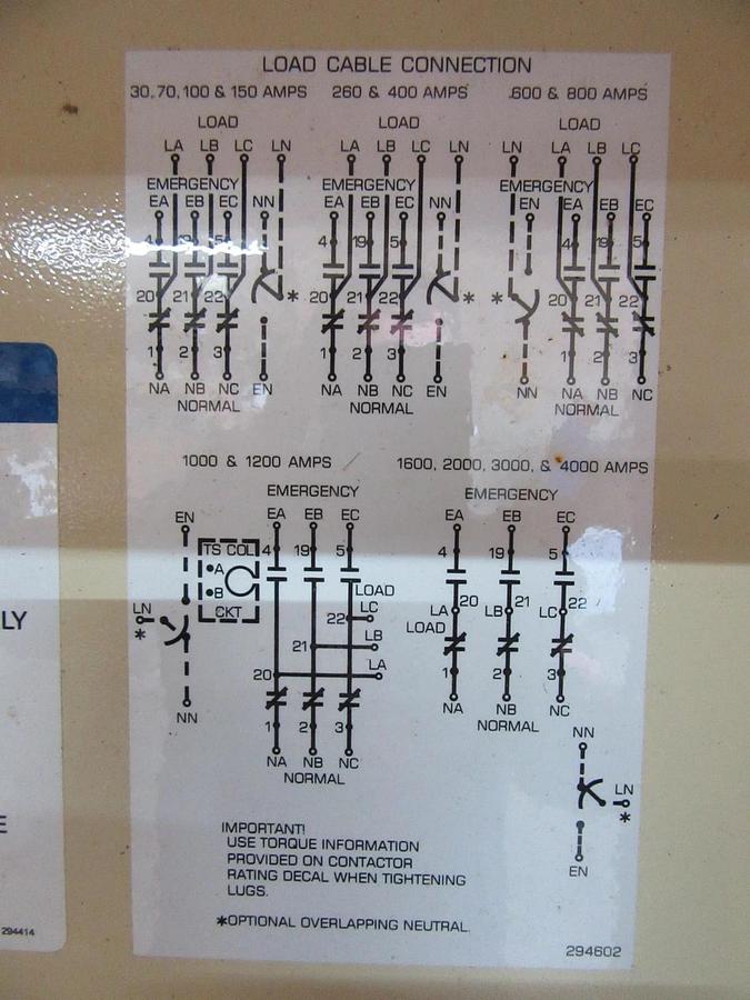 Used 260 AMP KOHLER ASCO ATS AUTOMATIC TRANSFER SWITCH K-164231-260 240 V 1 PH 60 HZ