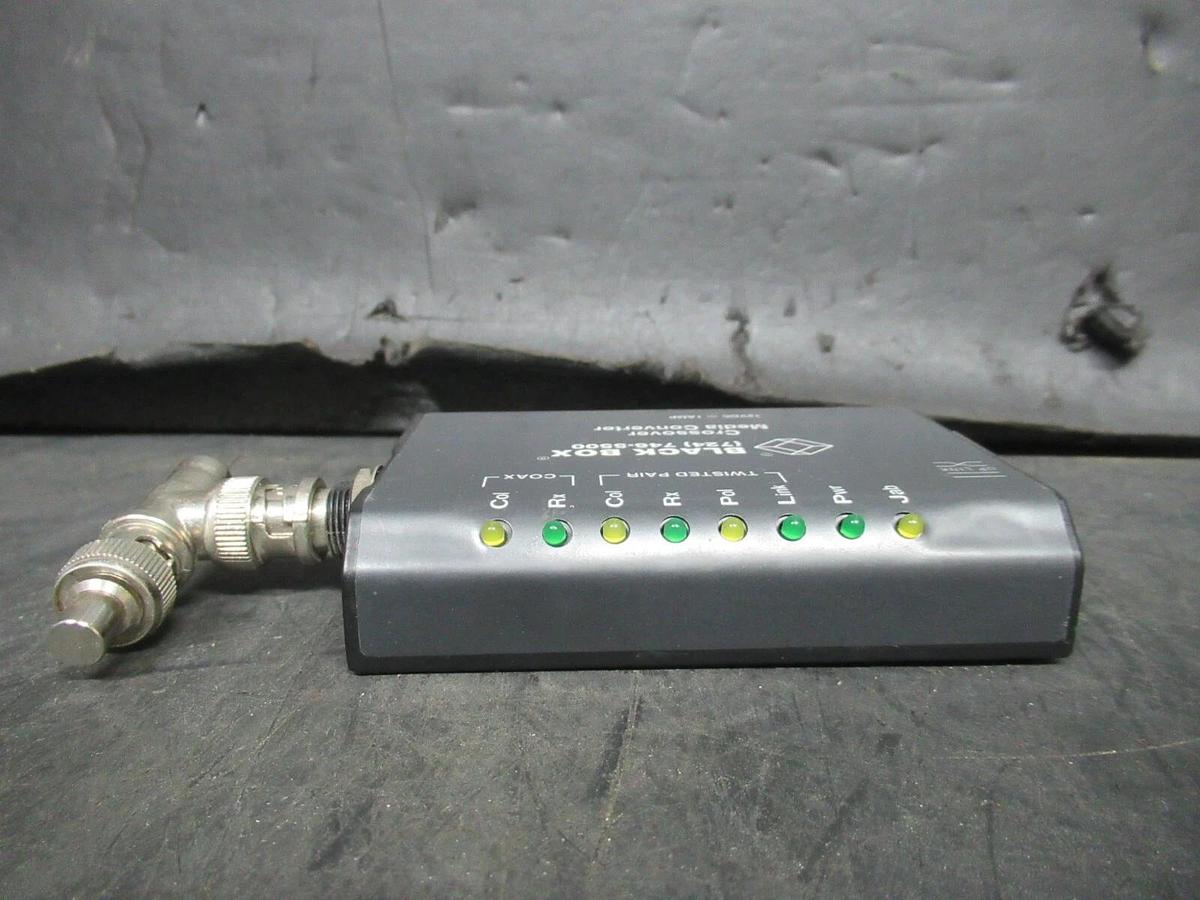 Used BLACK BOX CROSSOVER MEDIA CONVERTER LE1502A 12 VDC @ 1 AMP **WARRANTY**