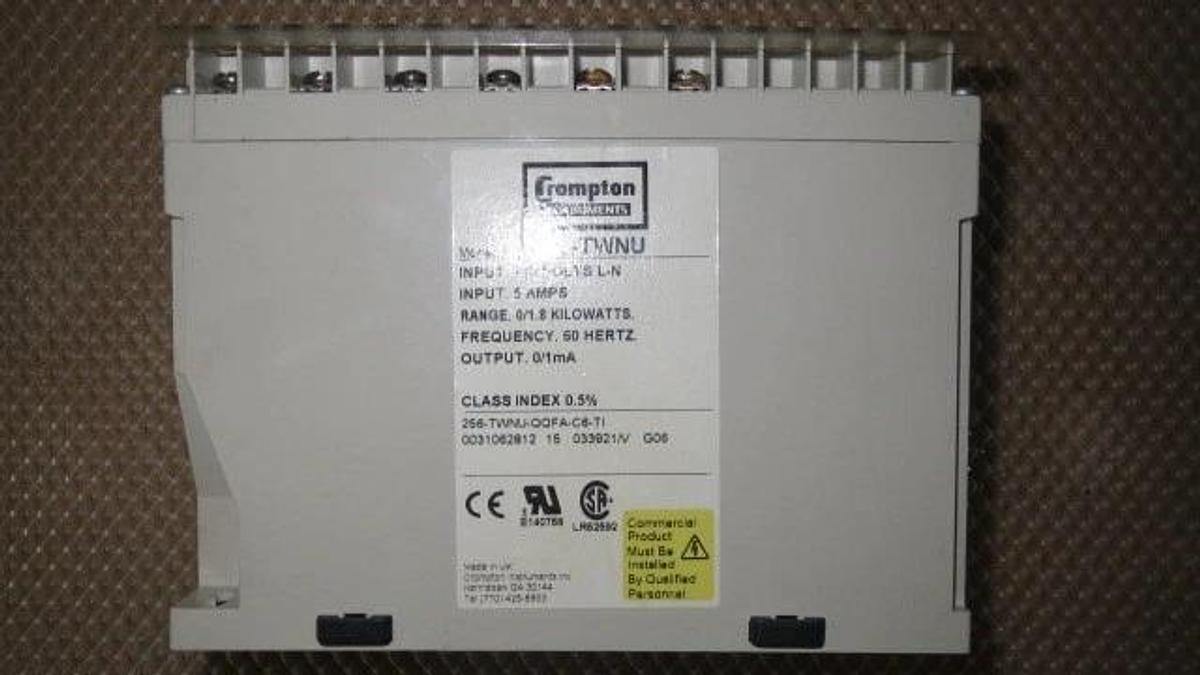 Used CROMPTON PALADIN TRANSDUCER INPUT RELAY MODULE 256-TWNU 120 VAC 256-TWNU-QQFA-C6