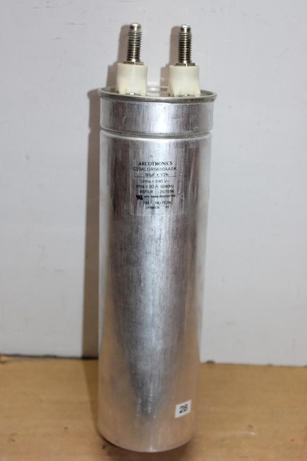 Used ARCOTRONICS C20ALGR5680AASK 68uF 680 VAC 60 AMP HSF/LR 50/60 HZ