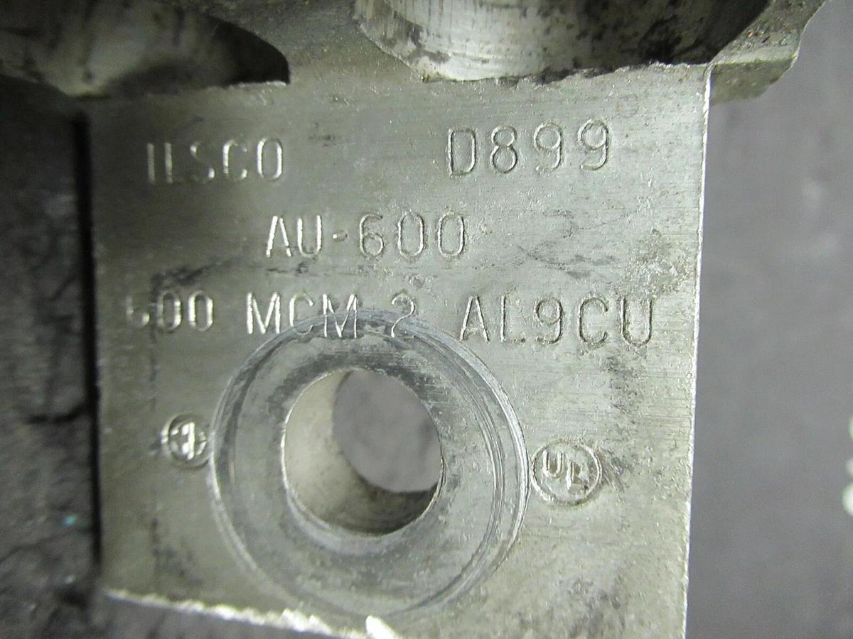 Used (3) QTY ILSCO D899 2 (DOUBLE) BARREL MECHANICAL CONNECTOR LUG TAPS 600MCM - 2