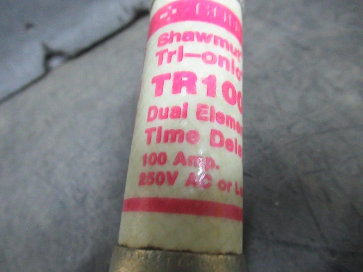 Used LOT OF 3 GOULD-SHAWMUT TRI-ONIC DUAL-ELEMENT TIME-DELAY FUSE TR100R 250 V 100 A