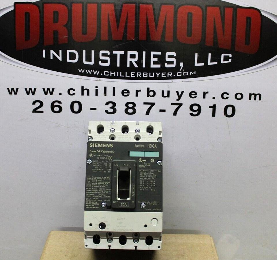 Used SIEMENS CIRCUIT BREAKER HDX3B070 70 AMP 3-POLE 600 VAC **WARRANTY**