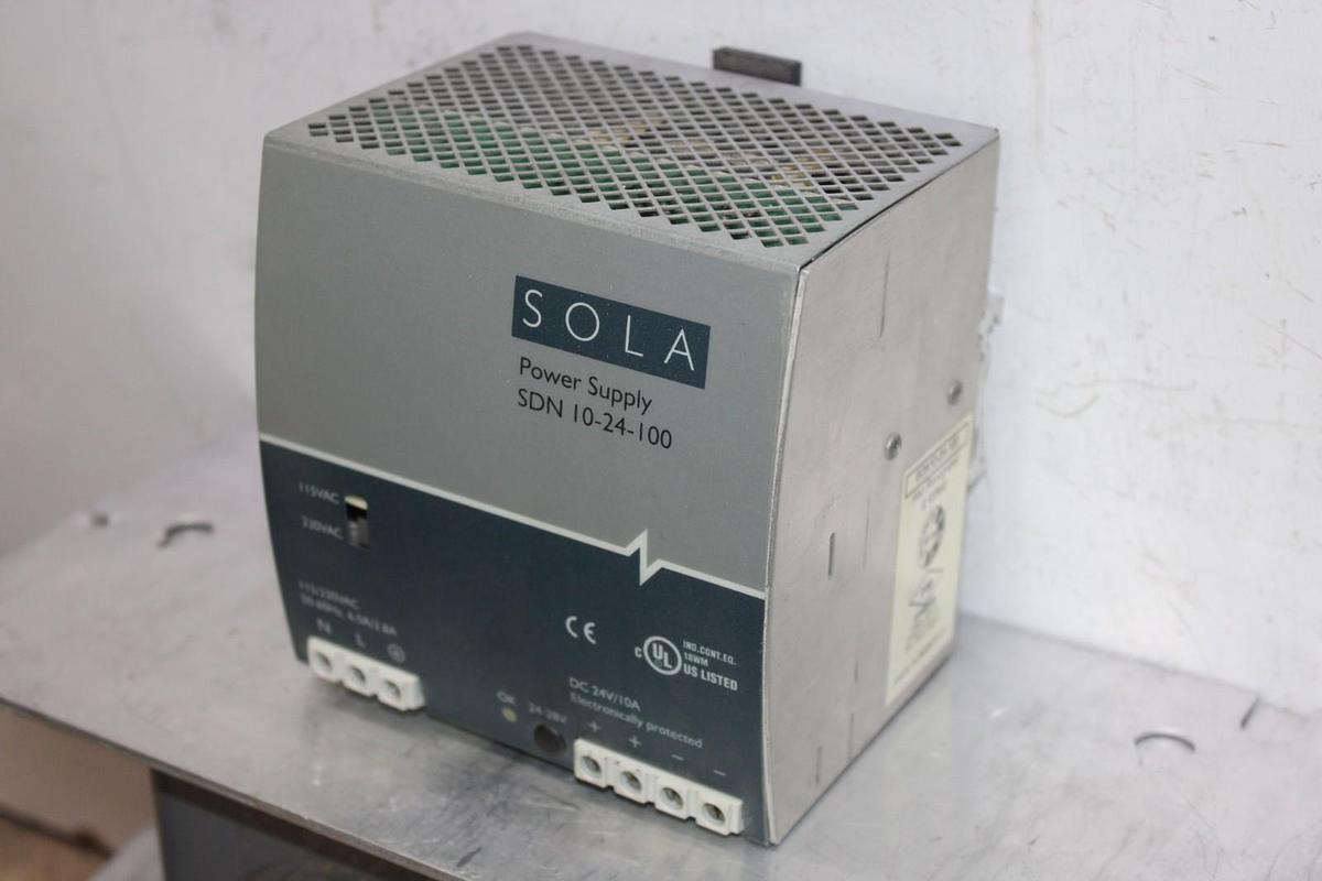 Used SOLA POWER SUPPLY SDN10-24-100 115/230 VAC 6 AMP 031-44292 *WARRANTY*