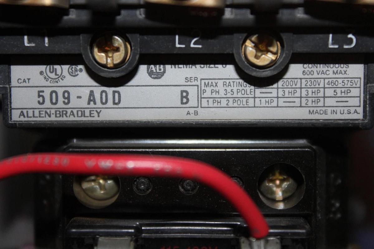 Used ALLEN BRADLEY COMBINATION STARTER 512-AJB-6P-24R TYPE 12 NEMA 0 600V 5 HP