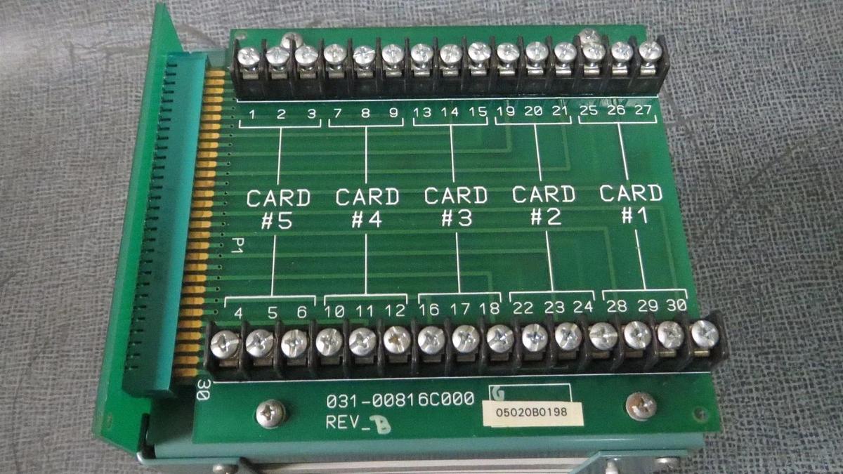 Used YORK 5 SLOT PLC CHASSIS 031-00809C000 REV B WITH FRONT BOARD 031-00816C000