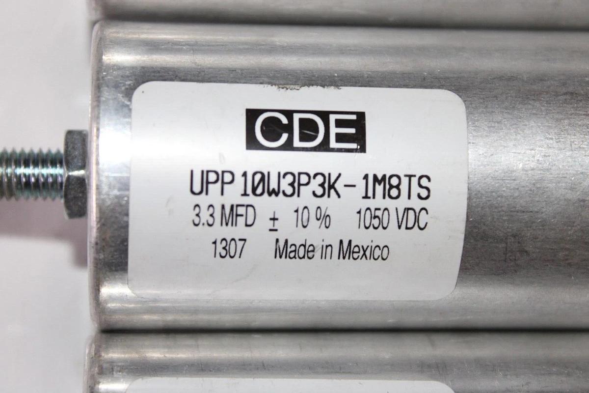 Used LOT OF 3 CDE CAPACITORS UPP10W3P3K-1M8TS 3.3 MFD 1050 VDC **WARRANTY**