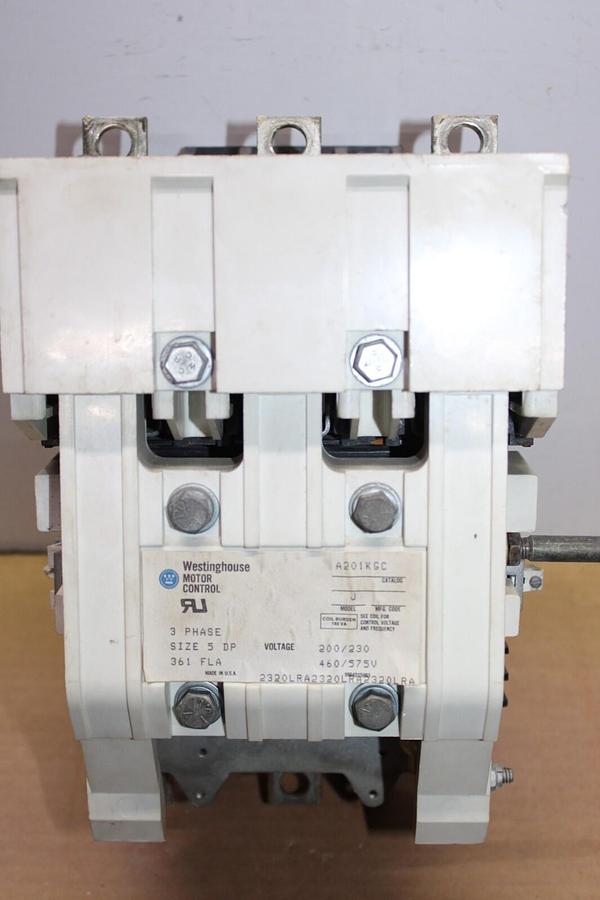 Used WESTINGHOUSE CONTACTOR A201KGC MODEL J NEMA 5 361 AMP 600V **WARRANTY**