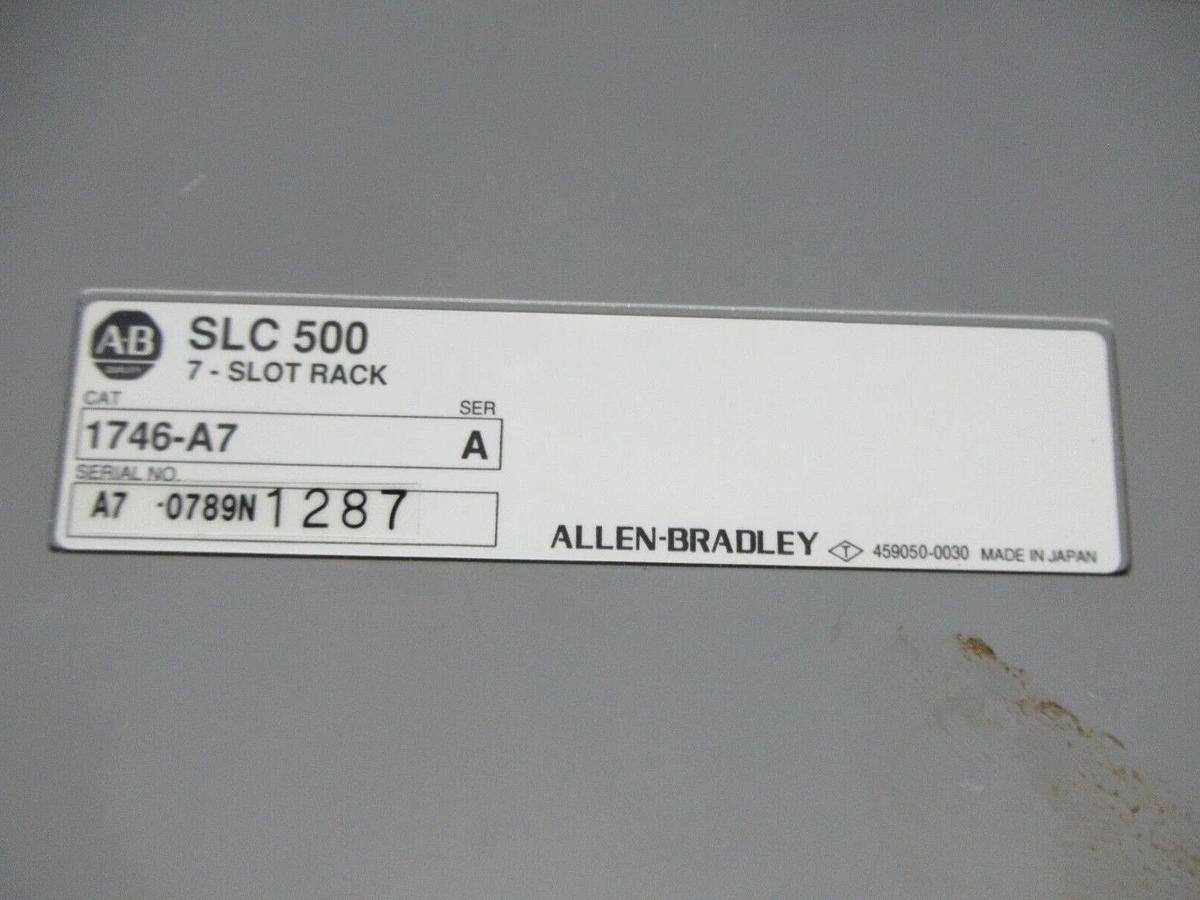 Used ALLEN BRADLEY SLC-500 1746-A7 7 SLOT RACK W/ 1746-P1 POWER SUPPLY **WARRANTY**