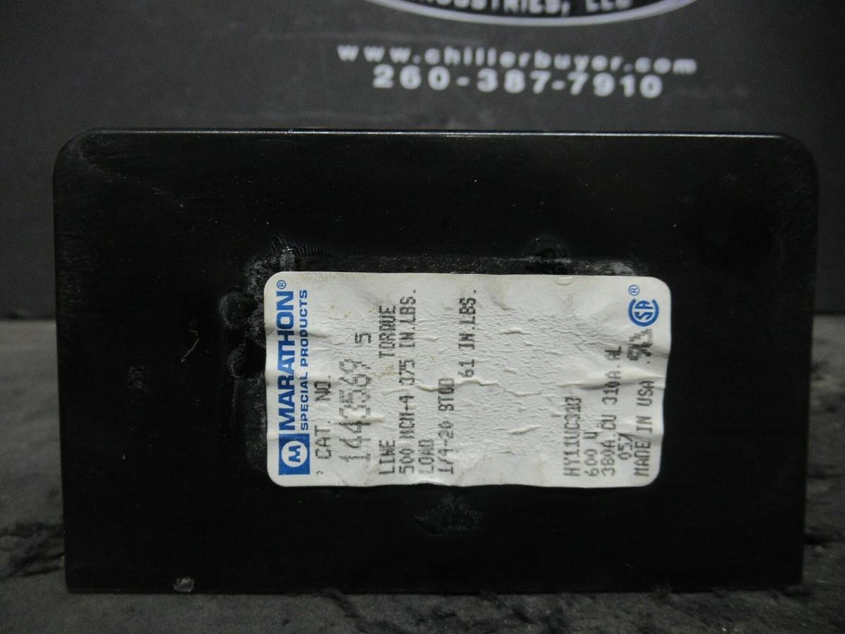 Used MARATHON 1443569 DISTRIBUTION LUG SET 380 AMP 500 MCM - 1/4-20 STUD 600 V 3 PH