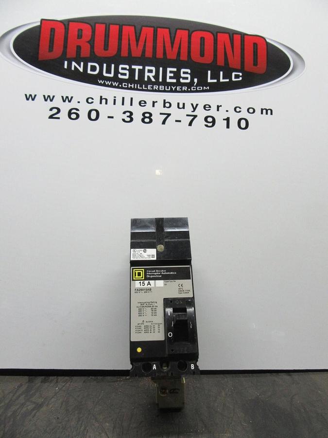 Used SQUARE D I-LINE CIRCUIT BREAKER FA26015AB 2-POLE 15 AMP 600 VAC **WARRANTY**