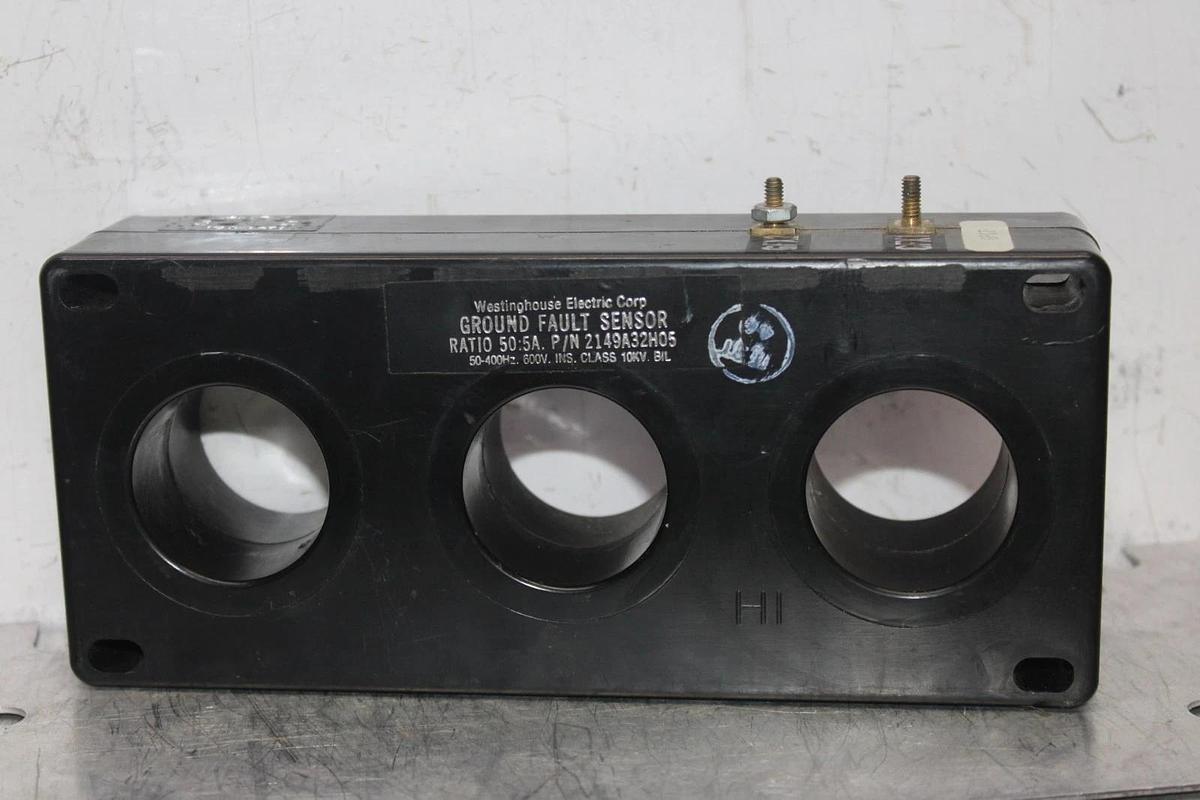 Used WESTINGHOUSE GROUND FAULT SENSOR 2149A32H05 50:5 600V 50-400 HZ