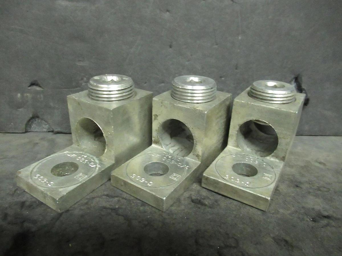 Used 3 QTY SQUARE D C-505 (SINGLE) 1 BARREL MECHANICAL CONNECTOR LUG TAP 500 MCM 3/0