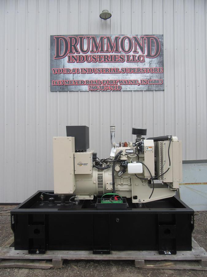 Used 30 KW DIESEL GENERATOR KATOLIGHT 120/240V RE-CONNECTABLE 230 HRS VIDEO WE SHIP
