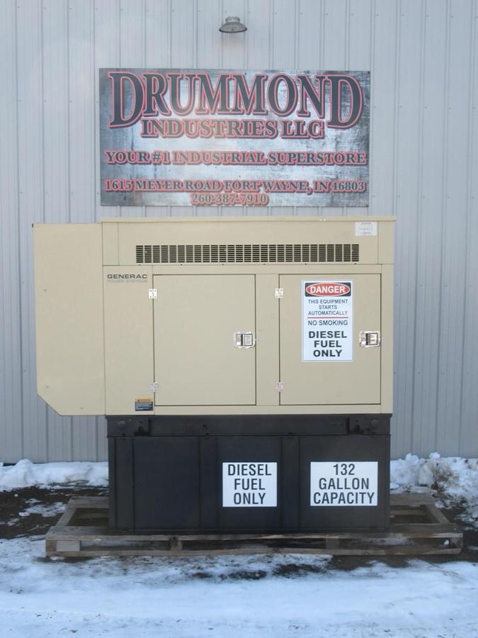 Used 30 KW DIESEL GENERATOR GENERAC 120/240 VOLT ONLY 407 HRS SOUND ENCLOSED VIDEO