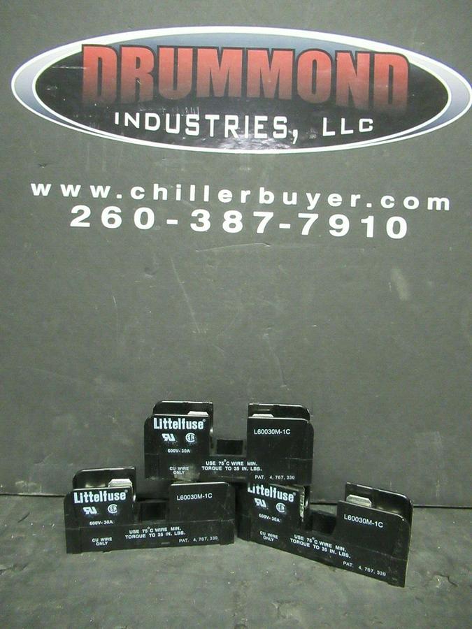 Used (3) LITTELFUSE FUSE LUG SET L60030M-1C 600 VOLTS 30 AMP **WARRANTY INCLUDED!**