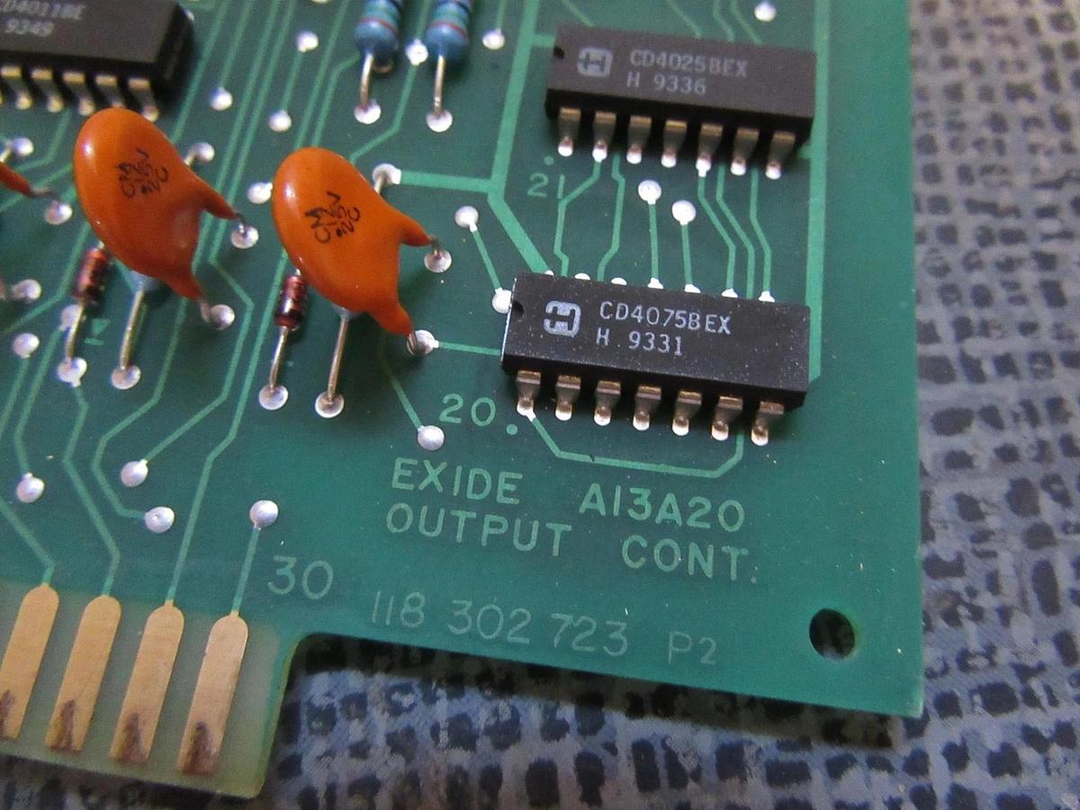 Used EXIDE A13A20 OUTPUT CONTROL 101072911 REV R7 118-302-723-P2 **WARRANTY**